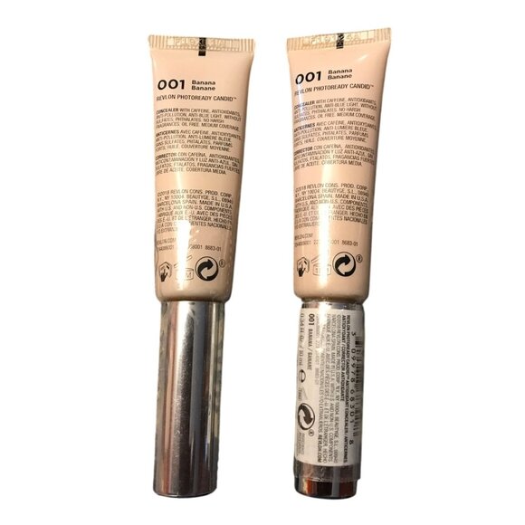 Revlon PhotoReady Candid Antioxidant Concealer 0.31 Fl Oz Banana 001 Set of 2 - Picture 2 of 5